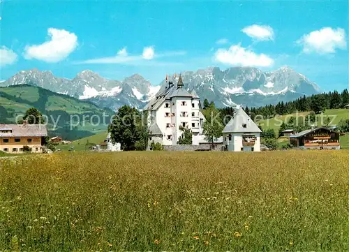 AK / Ansichtskarte Kitzbuehel_Tirol Schlosshotel Muenichau gegen Wilden Kaiser Kaisergebirge Kitzbuehel Tirol