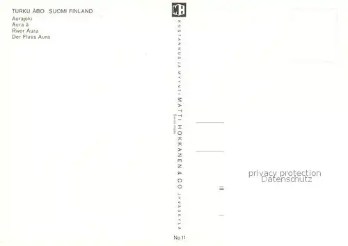 AK / Ansichtskarte Turku Aurajoki Fluss Boote Promenade Turku