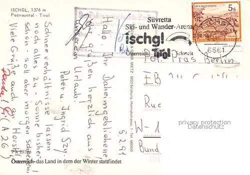 AK / Ansichtskarte Ischgl Skiarena Paznauntal Ischgl