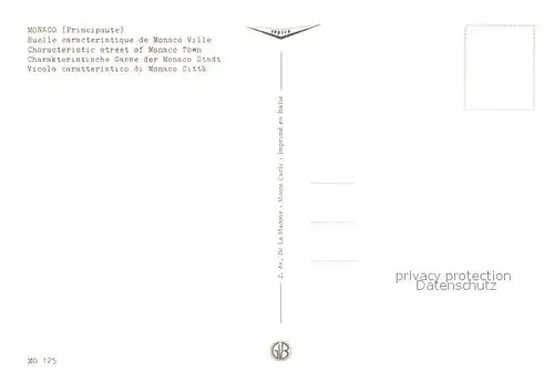 AK / Ansichtskarte Monaco Ruelle Gasse Vicolo  Monaco