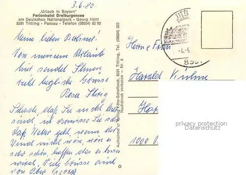 AK / Ansichtskarte Tittling Ferienhotel Dreiburgensee Tittling