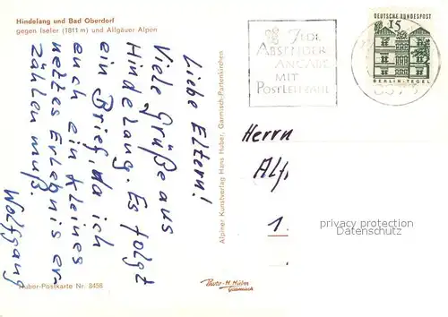 AK / Ansichtskarte Hindelang Bad Oberdorf  Iseler  Hindelang