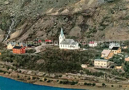 AK / Ansichtskarte Sulitjelma Kirke Ansicht mit Kirche Fliegeraufnahme 