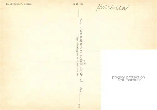 AK / Ansichtskarte Sulitjelma Kirke Ansicht mit Kirche Fliegeraufnahme 