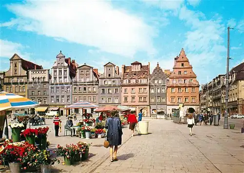 AK / Ansichtskarte Wroclaw Plac Solny Marktplatz Giebelhaeuser Wroclaw