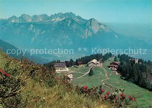AK / Ansichtskarte Furt_Wangs Bergdorf mit Blick zu Alvier und Gonzen Appenzeller Alpen 