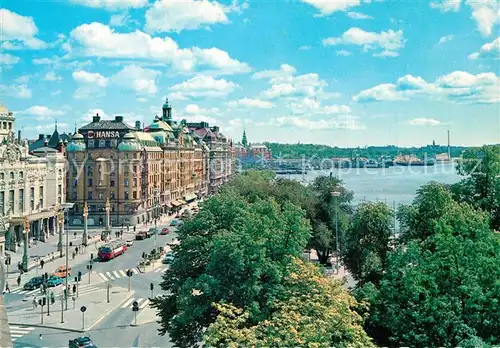 AK / Ansichtskarte Stockholm Kungl. Dramatiska Teatern och Strandvaegen Theatergebaeude Stockholm