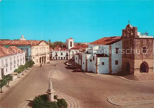 AK / Ansichtskarte Faro_Portugal Vista parcial e a Se Platz Denkmal Kathedrale 