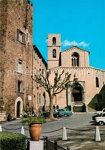 AK / Ansichtskarte Grasse_Alpes_Maritimes Ancienne Cathedrale Notre Dame et la Tour Carree de l Hotel de Ville Grasse_Alpes_Maritimes