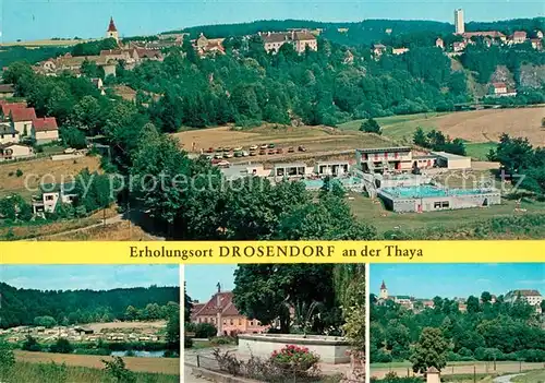 AK / Ansichtskarte Drosendorf Zissersdorf Panorama Freibad Brunnen Drosendorf Zissersdorf