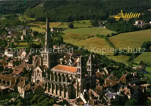 AK / Ansichtskarte Autun Cathedrale Saint Lazare vue aerienne Autun