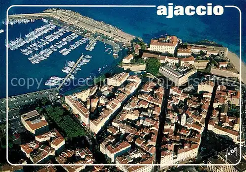 AK / Ansichtskarte Ajaccio Vue aerienne sur la vieille ville la citadelle et le port Ajaccio