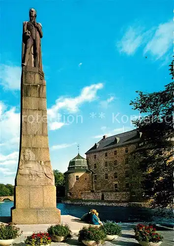 AK / Ansichtskarte oerebro Slottet med Karl XIV Johan Schloss Denkmal oerebro