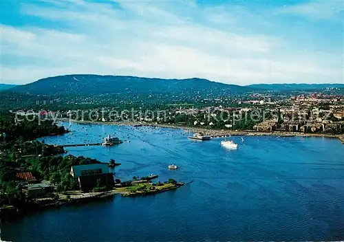 AK / Ansichtskarte Oslo_Norwegen Restaurant Kongen og Dronningen Fliegeraufnahme Oslo Norwegen