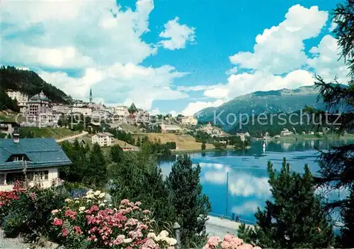 AK / Ansichtskarte St_Moritz_GR Panorama Blick gegen Muottas Muragl St_Moritz_GR