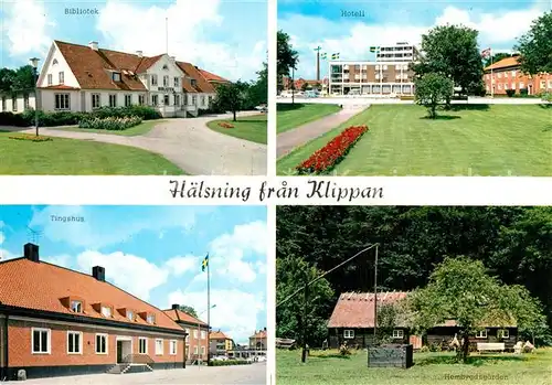 AK / Ansichtskarte Klippan Bibliotek Hotell Tingshus Hembygdsgarden Klippan