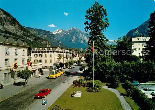 AK / Ansichtskarte Meiringen_BE Strassenpartie mit Blick zu Maehrenhorn und Benzlauistock Berner Alpen Meiringen BE