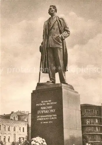 AK / Ansichtskarte Moskau_Moscou Gorki Denkmal Moskau Moscou