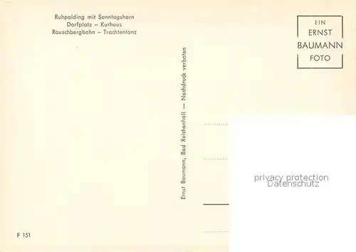 AK / Ansichtskarte Ruhpolding Sonntagshorn Dorfplatz Kurhaus Rauschbergbahn Trachtentanz Ruhpolding