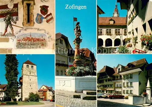 AK / Ansichtskarte Zofingen Wandgemaelde Turm Brunnen  Zofingen