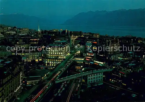 AK / Ansichtskarte Lausanne_VD Vue generale aerienne le Lac Leman et les Alpes Lausanne VD