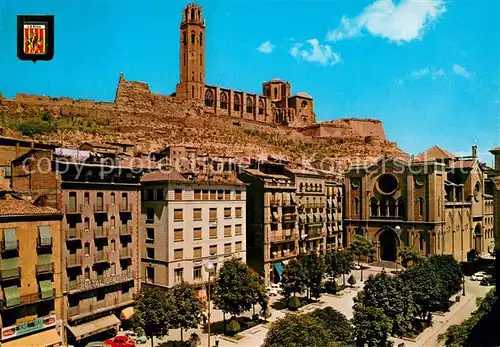 AK / Ansichtskarte Lleida Placa dEspanya i Seu Antiga Lleida