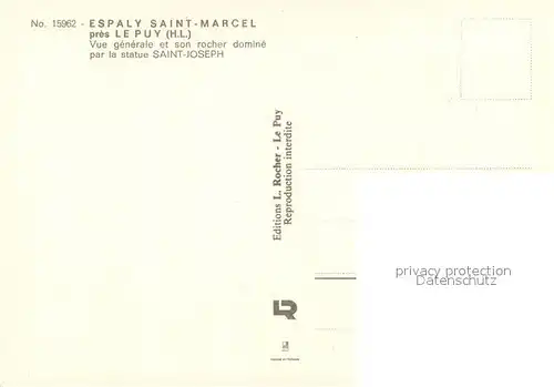 AK / Ansichtskarte Espaly Saint Marcel Vue generale et son rocher domine par la statue Saint Joseph Espaly Saint Marcel