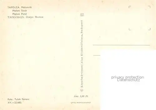 AK / Ansichtskarte Tapolca Malom Teich Tapolca