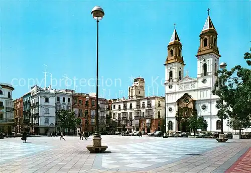 AK / Ansichtskarte Cadiz Plaza de Jose A Primo de Rivera e Iglesia de San Antonio Cadiz