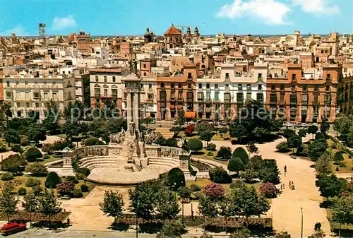 AK / Ansichtskarte Cadiz_Andalucia Monumento a las Cortes 1812 y Vista general Cadiz Andalucia