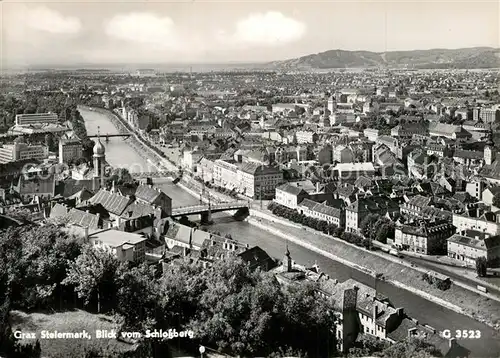 AK / Ansichtskarte Graz_Steiermark Stadtpanorama Blick vom Schlossberg Graz_Steiermark