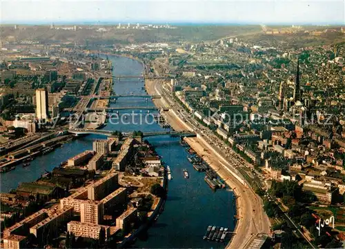AK / Ansichtskarte Rouen Ile Lacroix les quatre ponts vue aerienne Rouen