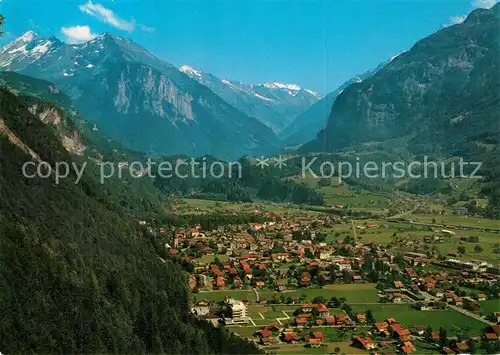 AK / Ansichtskarte Meiringen_BE Gesamtansicht mit Alpenpanorama Meiringen BE