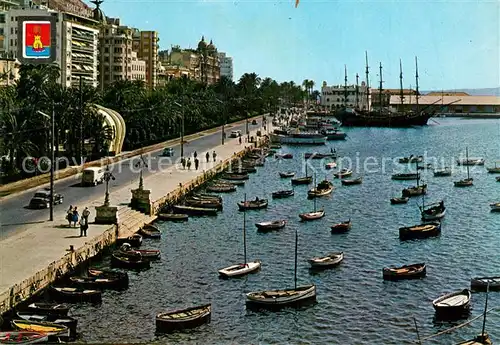 AK / Ansichtskarte Alicante Explanada de Espana y puerto Alicante