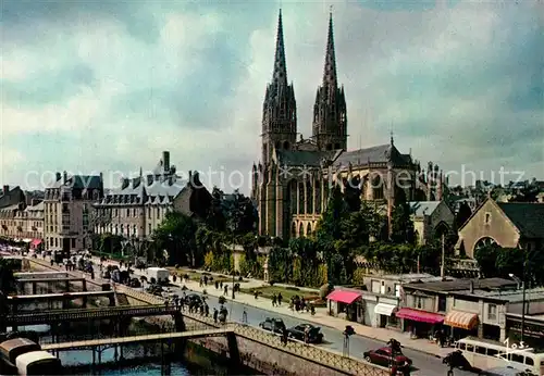 AK / Ansichtskarte Quimper Cathedrale et quais de l Odet Quimper