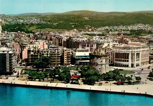 AK / Ansichtskarte Thessaloniki Stadtpanorama mit Weissem Turm Fliegeraufnahme Thessaloniki