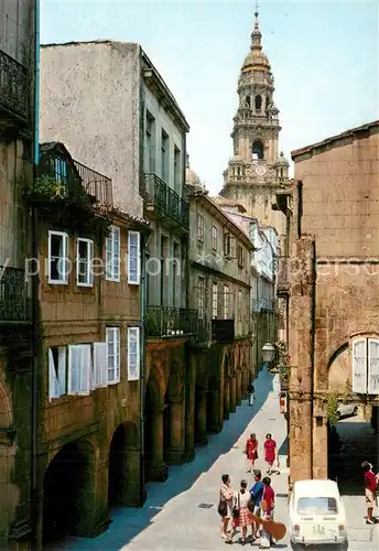 AK / Ansichtskarte Santiago_de_Compostela Rua del Villar al fondo la Torre del Reloj Uhrenturm Santiago_de_Compostela