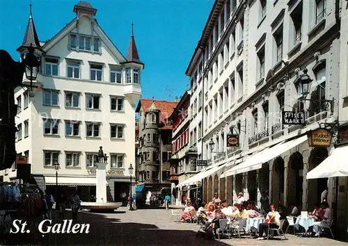 AK / Ansichtskarte St_Gallen_SG Spisergasse Altstadt Strassencafe St_Gallen_SG