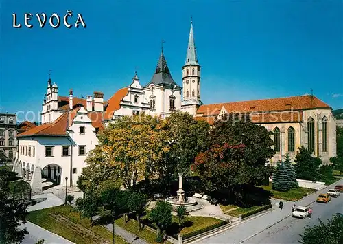 AK / Ansichtskarte Levoca_Slovakia Rathaus Jakobskirche Bildsaeuli der Wohltaetigkeit 