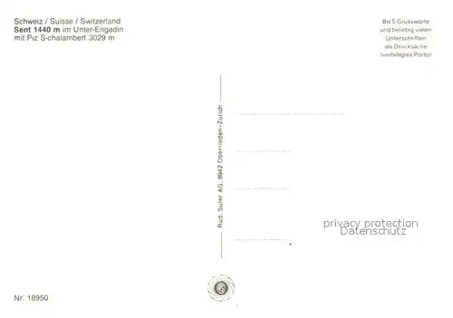 AK / Ansichtskarte Sent Piz S chalambert  Sent