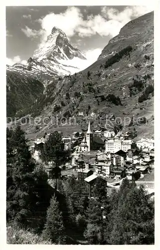 AK / Ansichtskarte Zermatt_VS Panorama Blick zum Matterhorn Walliser Alpen Zermatt_VS