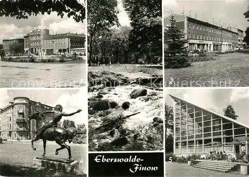 AK / Ansichtskarte Finow_Eberswalde Platz der Freundschaft Friedrich Ebert Strasse Park Goethestrasse Tierpark Gaststaette Finow Eberswalde