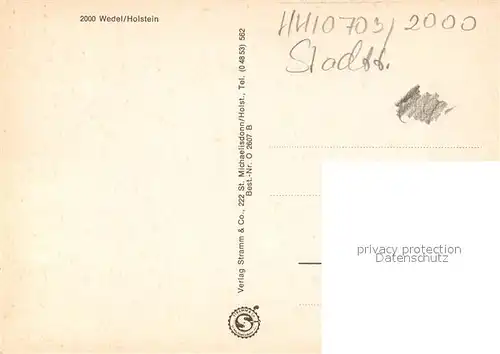 AK / Ansichtskarte Wedel_Pinneberg Wohnsiedlung Wohnblock Schulauer Faehrhaus Willkommhoeft Hochseedampfer Wedel Pinneberg