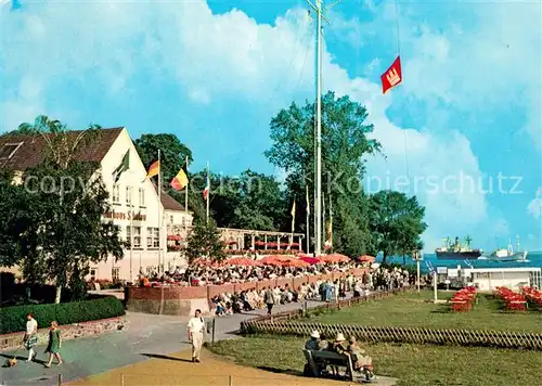AK / Ansichtskarte Schulau_Wedel Faehrhaus Willkommhoeft Restaurat Terrasse Schulau_Wedel