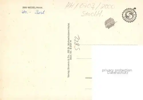 AK / Ansichtskarte Wedel_Pinneberg Wohnsiedlung Hochhaeuser Roland Statue Schulauer Faehrhaus Willkommhoeft Hafen Hochseeschiff Wedel Pinneberg