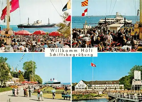 AK / Ansichtskarte Schulau_Wedel Schulauer Faehrhaus Willkomm Hoeft Restaurant Terrasse Hochseedampfer Schulau_Wedel