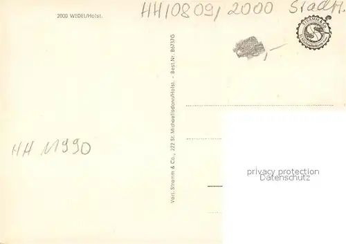 AK / Ansichtskarte Wedel_Pinneberg Ortsansichten Wohnsiedlung Schulauer Faehrhaus Willkomm Hoeft Strand Hochseedampfer Wedel Pinneberg