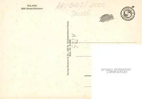 AK / Ansichtskarte Wedel_Pinneberg Roland Statue Wedel Pinneberg