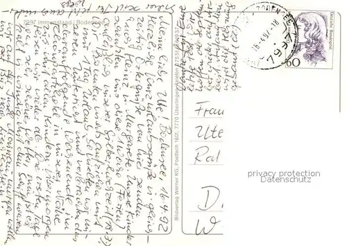 AK / Ansichtskarte Immenstaad_Bodensee Ansicht mit Kirche vom See aus Immenstaad_Bodensee