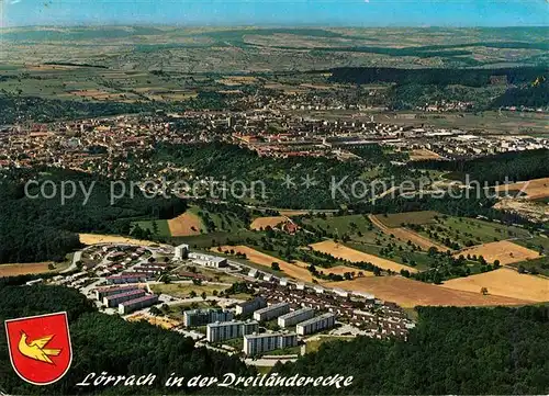 AK / Ansichtskarte Loerrach Wohnsiedlung Salzert Dreilaenderecke Fliegeraufnahme Loerrach